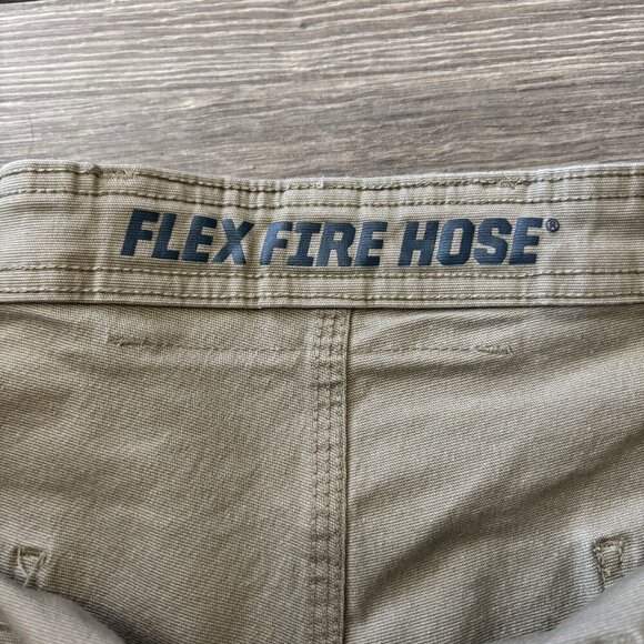 Duluth Trading Co Jeans Mens 46x32 Relaxed Flex Fire Hose Beige Canvas Utility - Picture 11 of 16